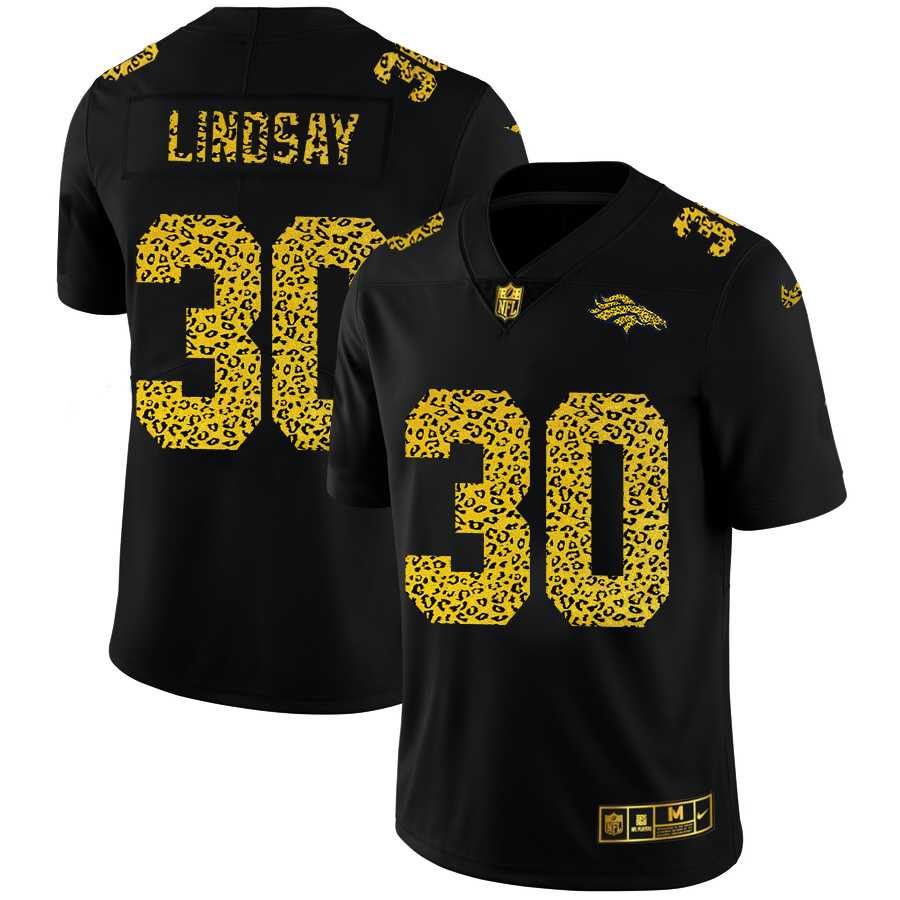 Nike Broncos 30 Phillip Lindsay Black Leopard Vapor Untouchable Limited Jersey Dyin